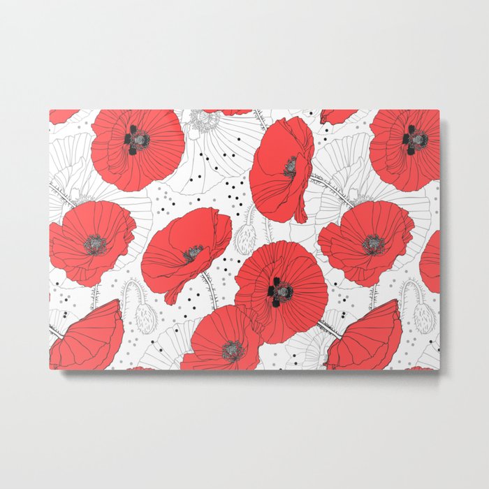 RED POPPIES Metal Print