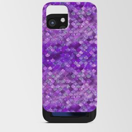 Purple Mermaid Pattern Metallic Glitter iPhone Card Case