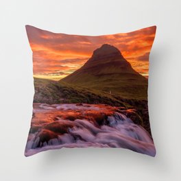 Kirkjufellsfoss Grundarfjorour Iceland Ultra Hd Throw Pillow