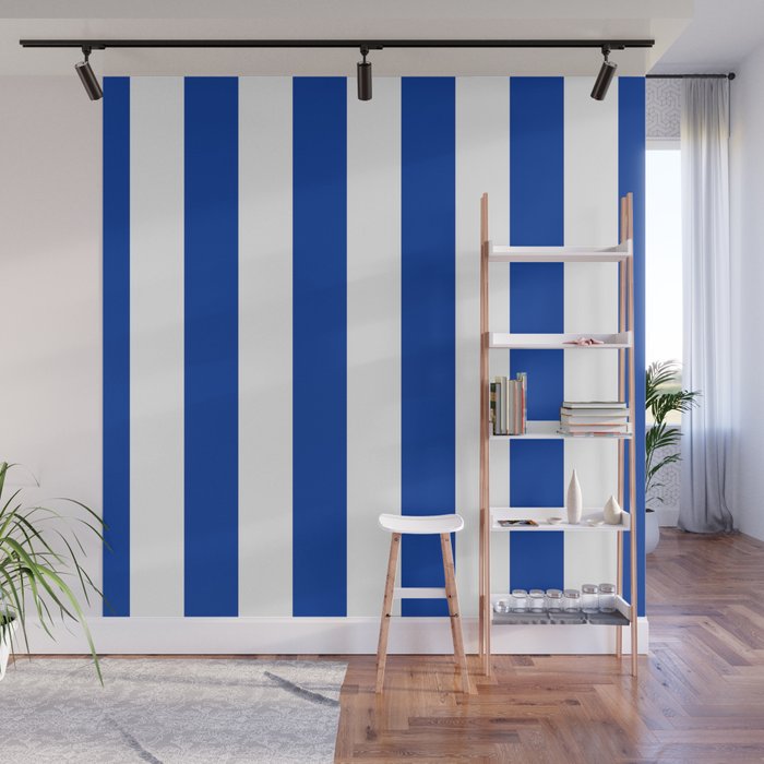 Dark Princess Blue And White Wide Vertical Cabana Tent Stripe Wall Dark Princess Blue And White Wide Vertical Cabana Tent Stripe Wall Mural