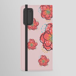 Christmas Flowers Pink And Red  Android Wallet Case