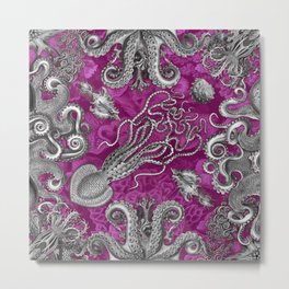 The Kraken (Pink, Square) Metal Print