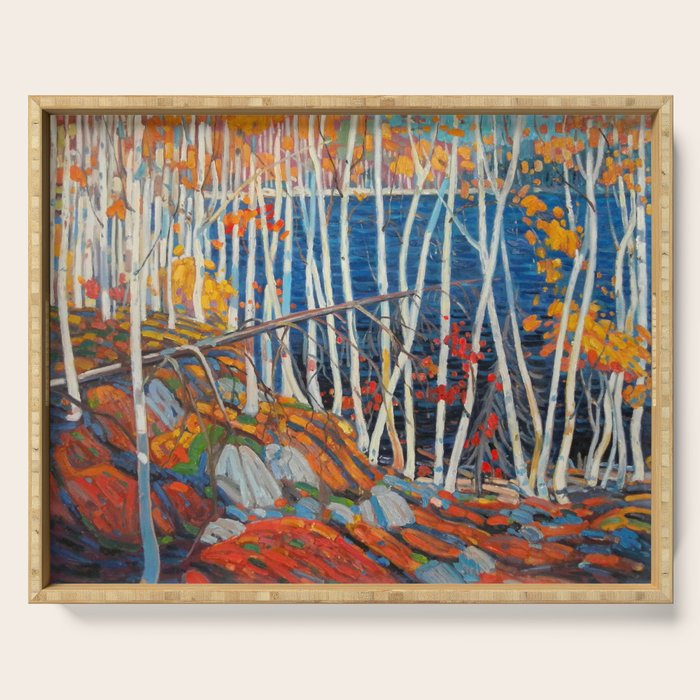 In The Northland Group Of Seven By Tom Thomson Canadian Landscape Art Serving Tray By Enshape Society6