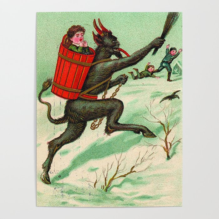The Krampus stealing a child Poster