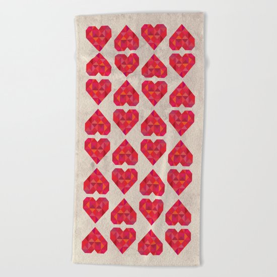 Heart geometry Beach Towel