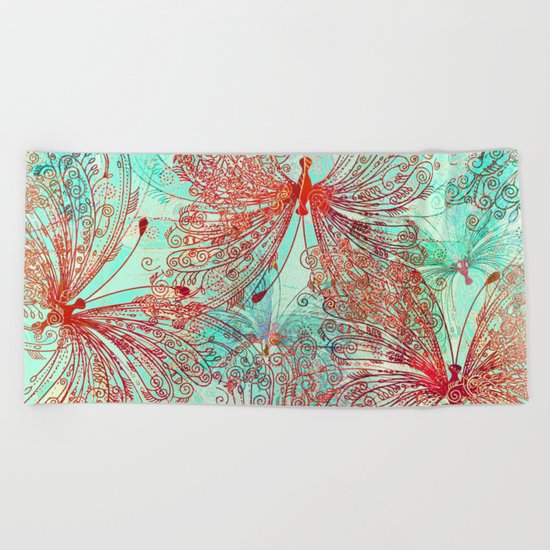 Butterfly Pattern Beach Towel