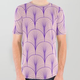 Pink Purple Art Deco Arch Pattern All Over Graphic Tee
