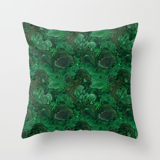 malachite Throw Pillow
