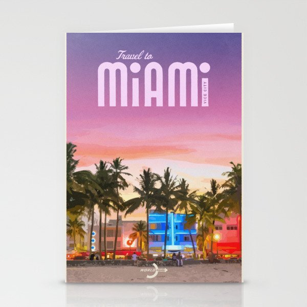 Travel to Miami Stationery Cards
