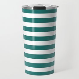 Green And White Modern Summer Stripes Collection Travel Mug