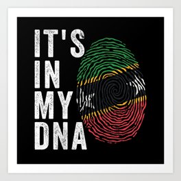 It's In My DNA - St Kitts and Nevis Flag Art Print