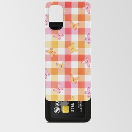 Checks and Butterflies Pink Orange Yellow Android Card Case