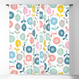 SPRING DITSY FLORAL PATTERN with TRUE WHITE BACKGROUND Blackout Curtain