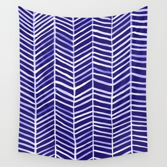 Herringbone – Navy & White Wall Tapestry