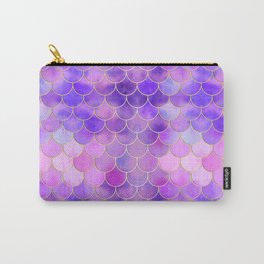 Ultra Violet & Gold Mermaid Scale Pattern Carry-All Pouch