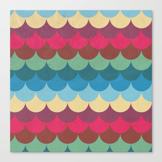 Colorful Mermaid Pattern Canvas Print