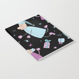 Santa claus in the night sky Notebook
