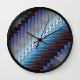 Feathered Blue Diagonal Wall Clock