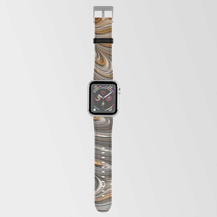 Silver Amber Fractal Digital Art Apple Watch Band