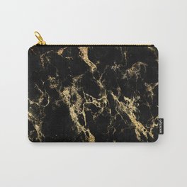 Black and Gold Marble No. 4 Carry-All Pouch