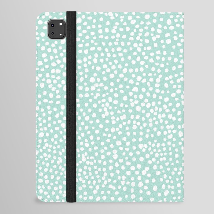 Aqua Mint Animal Dots iPad Folio Case