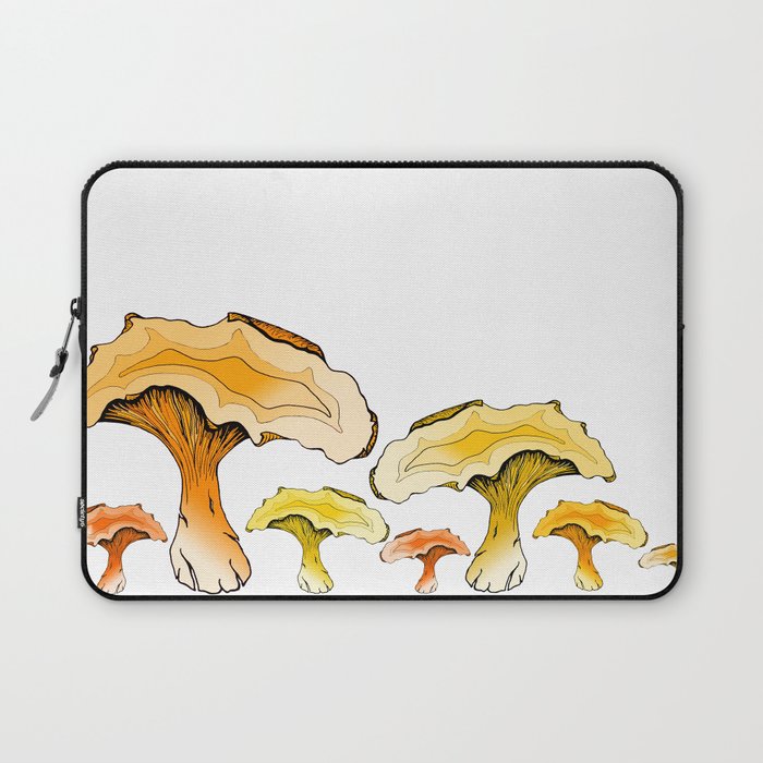 Chanterelle Mushroom, Hand drawn, Pen and Ink, Food, Nature Laptop Sleeve