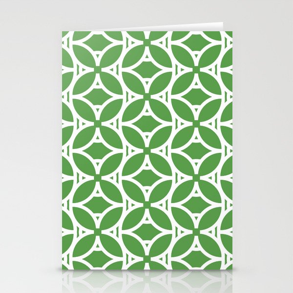 Green and White Tessellation Line Pattern 37 Pairs DE 2022 Trending Color Golf Course DE5601 Stationery Cards