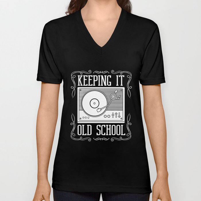 Vinyl Record Player LP Music Album V Neck T Shirt