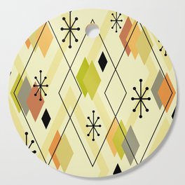 Mid Century Modern Scattered Diamonds Chartreuse Orange Cutting Board