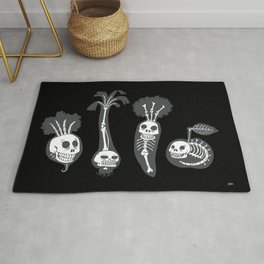X-rays vegetables (black background) Rug