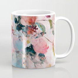 floral bloom abstract painting Coffee Mug | Digital, Spring, Curated, Romantic, Landscape Format, Modern, Acrylic, Blush, Painting, Oil 