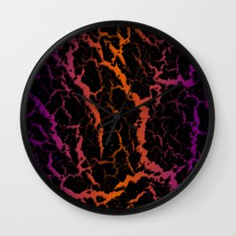 Cracked Space Lava - Purple/Orange Wall Clock