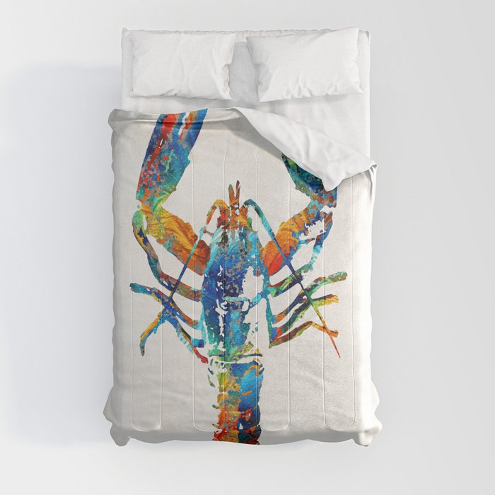 Colorful Lobster Art by Sharon Cummings Comforter