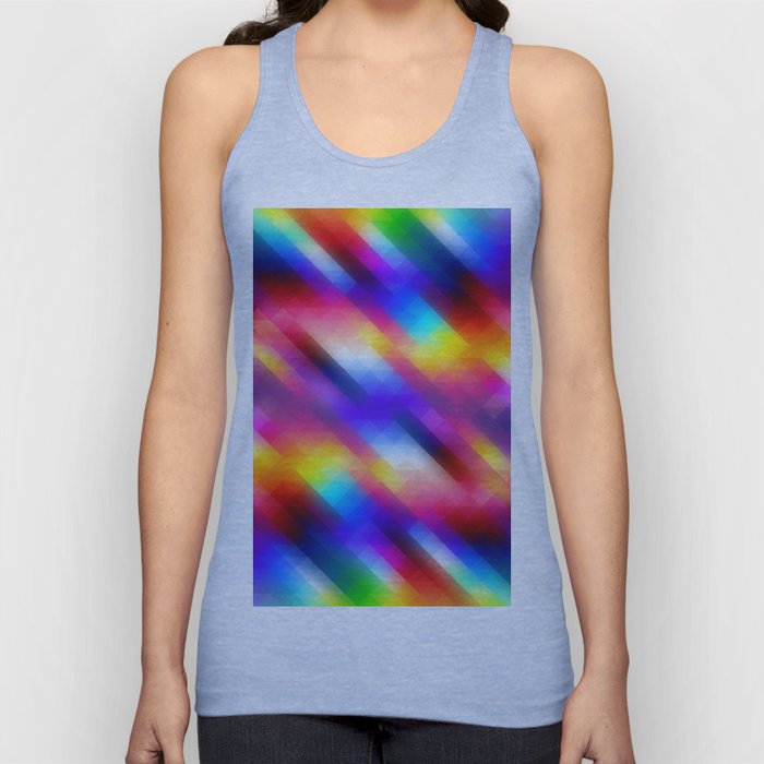 Abstract Colorful Funky Squares Pattern Tank Top