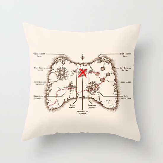 Controller Map Throw Pillow