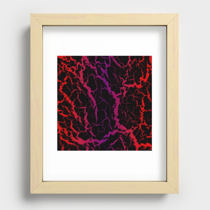 Cracked Space Lava - Red/Purple Recessed Framed Print