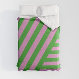 Pink & Green Stripes Comforter