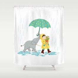 boy & elephant Shower Curtain