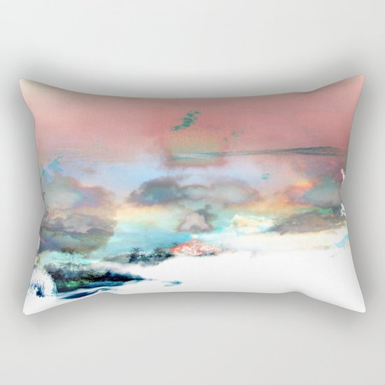 Clouds like Splattered Watercolor Rectangular Pillow