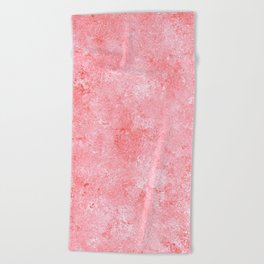 Bright Coral Spongework Beach Towel