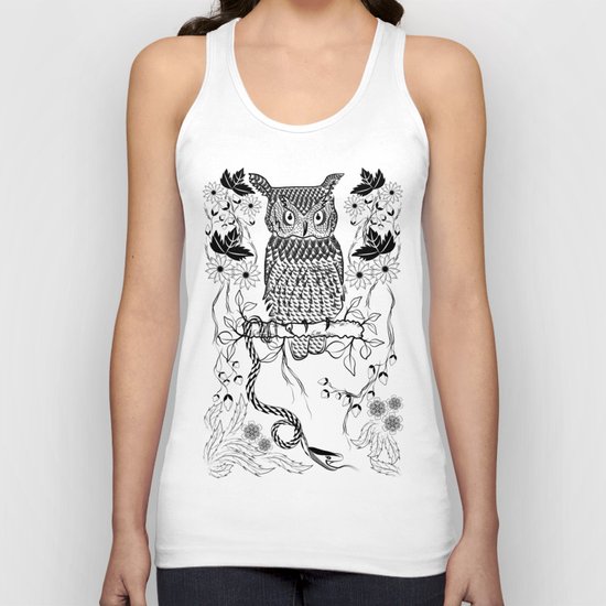 Jungle Owl and Snake Unisex Tank Top