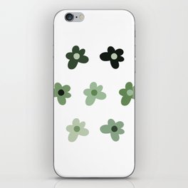 Sage Green Daisy Flowers iPhone Skin