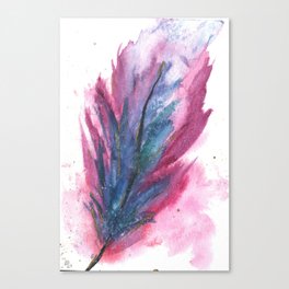 Purple Gold Feather Canvas Print