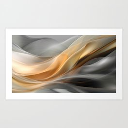 Shimmering Nights in Gold and Grey Art Print