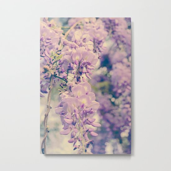 No. 7 Wisteria Lane -- Spring Botanical -- Purple Showers of Flowers Metal Print