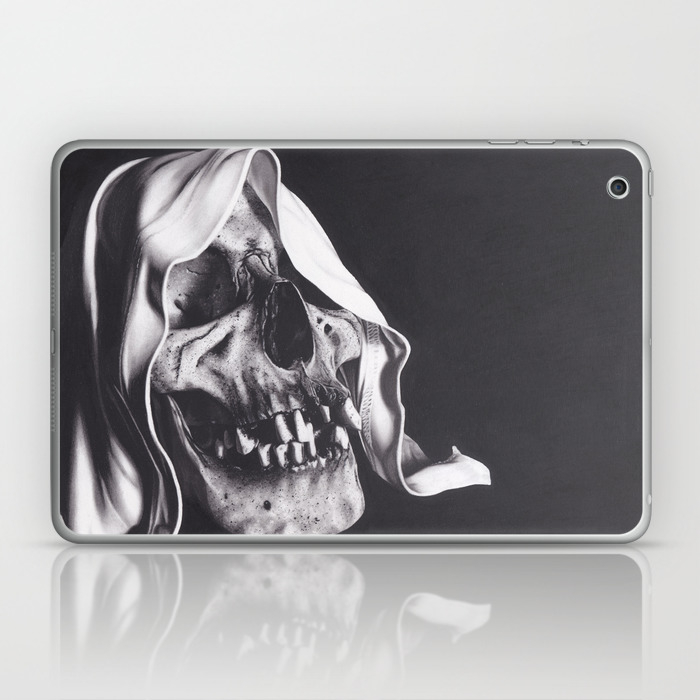 Realism Charcoal Drawing Of Reaper Skull Laptop Ipad Skin By Brittnideweese Society6