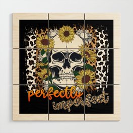 Perfectly imperfect skull with sunflower Wood Wall Art