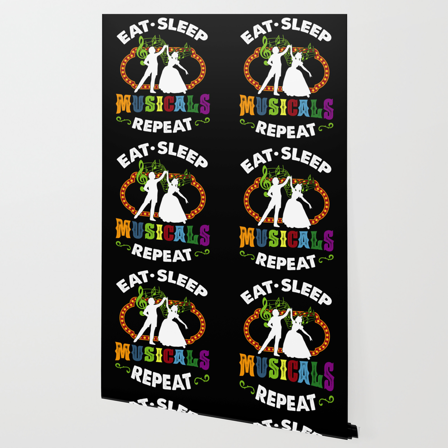 Musical Theatre Broadway Eat Sleep Repeat Funny Gift Wallpaper By