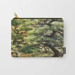 Sculptural pine trees in a Zen Garden in Kyoto. Carry-All Pouch