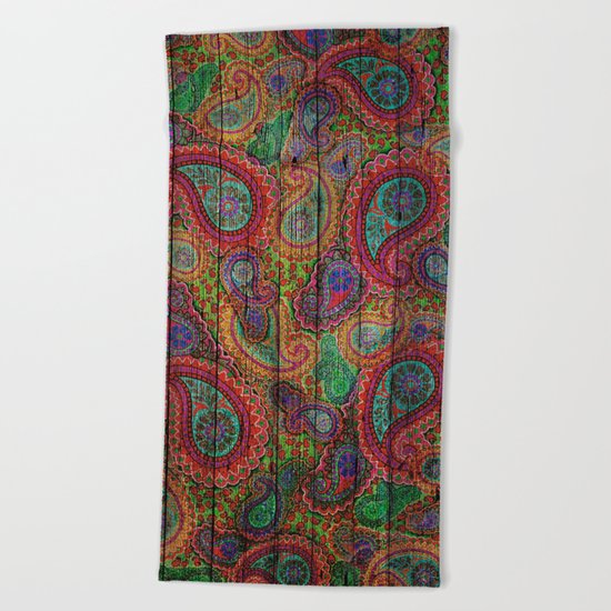 Kashmir on Wood 04 Beach Towel
